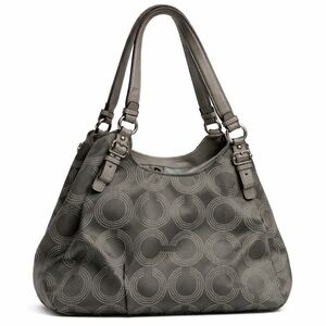 Gray Multi-Pocket Coach Purse